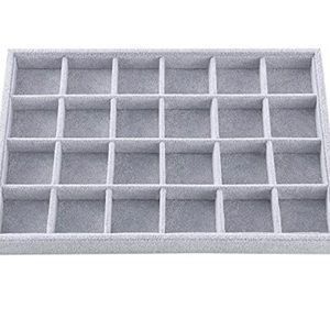 COPY - NWOT 24 Grid Gray Velvet Stackable Jewelry Display & Organizer